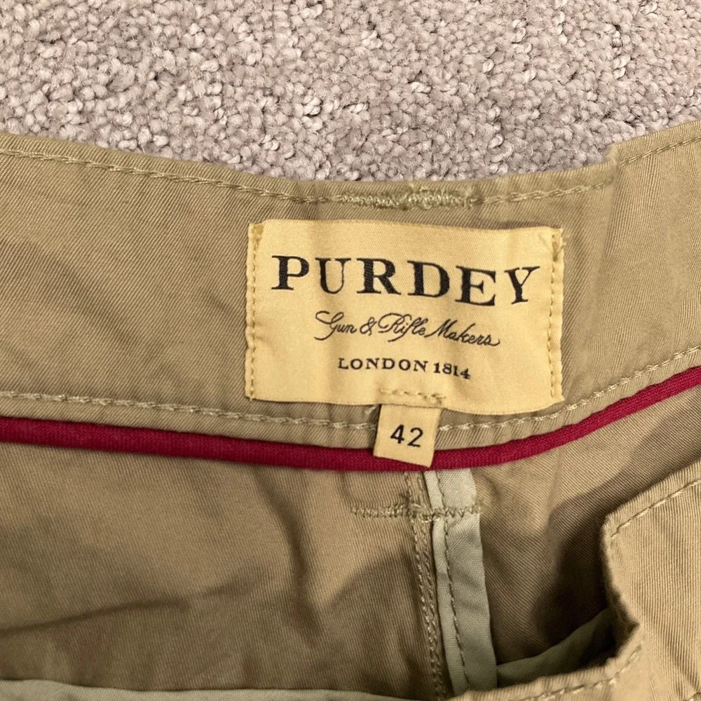 Purdey London Cargo Pants Mens 42 Khaki Tan Cotton Gun & Rifle Maker‎